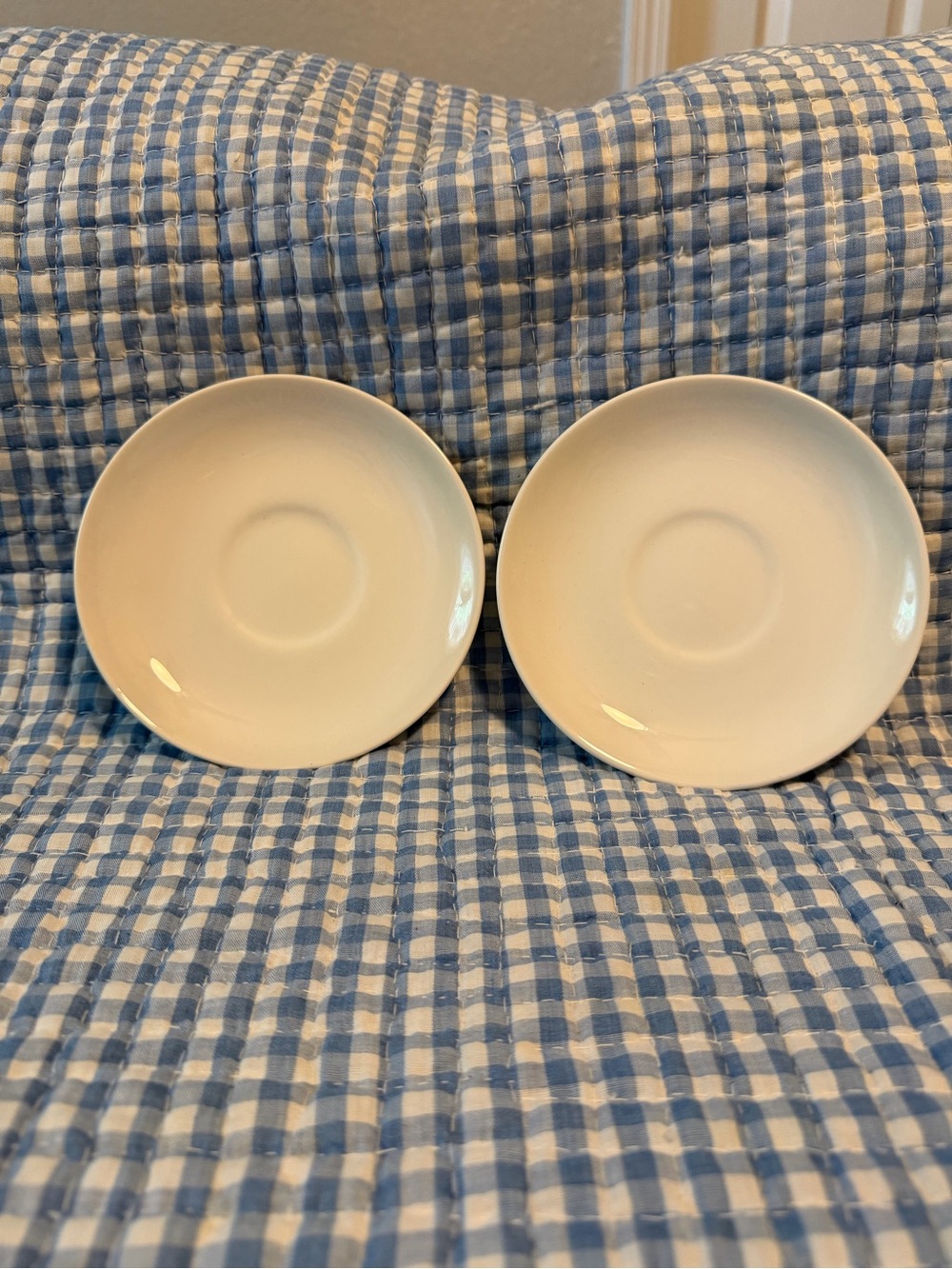 Johnson Brothers Set of 2 White Ceramic 6in Saucers England Microwave/DW Safe
